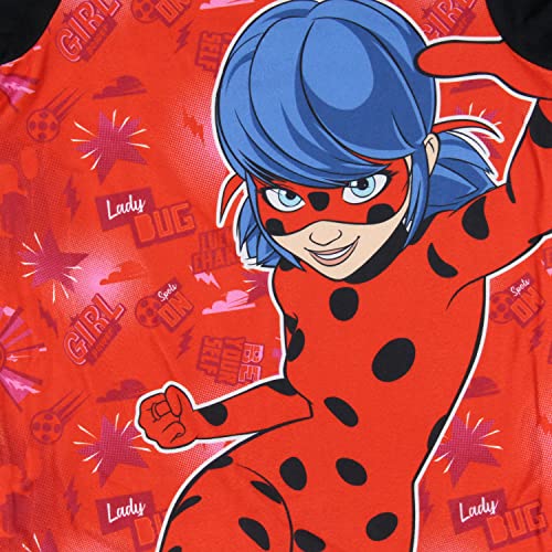 Komar Kids Miraculous Ladybug Girls Be Yourself Girl Power 2 Piece Pajama Set, 8 Multicolored