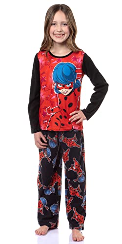 Komar Kids Miraculous Ladybug Girls Be Yourself Girl Power 2 Piece Pajama Set, 8 Multicolored