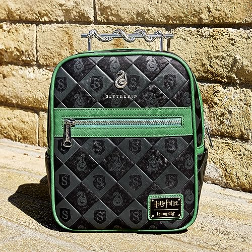 Loungefly Harry Potter: Slytherin Mini-Backpack with Wand Handle, Amazon Exclusive