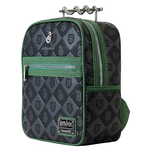 Loungefly Harry Potter: Slytherin Mini-Backpack with Wand Handle, Amazon Exclusive