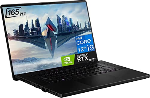 ASUS ROG Zephyrus M16 Gaming Laptop 2023 Newest, 16" WQXGA 165Hz 2K Display, 12th Gen Intel Core i9-12900H, GeForce RTX 3070 Ti, 24GB DDR5 RAM, 2TB SSD, WiFi 6E, Windows 11 Home, Bundle with JAWFOAL