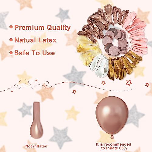 149Pcs Rose Gold Balloons Arch Kit, Pink Rose Gold White Cardioid Pentagram Flag Banner Balloon Garland for Women Girls Birthday Wedding Graduation Baby Shower Bridal Bachelorette Mother's Valentine's Day Party Decorations