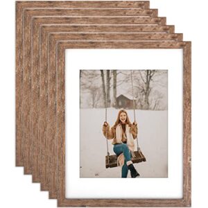 toforevo 11x14 picture frames set of 6 rustic wood grain photo frame for gallery wall mounting