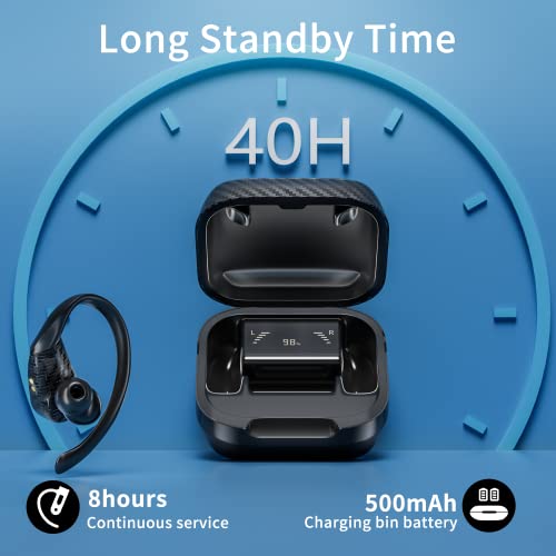 Wireless Earbuds Bluetooth 5.3 Headphone 40hrs Play Wireless earbud with charging case true Wireless Earbuds IP5 Waterproof with Earhooks, Touch Control Ear headphone for Sports Running Workout