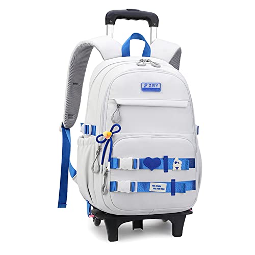 ZHANAO Girls Rolling Backpack Wheeled Backpack for Boys Trolley School Bags Kids Luggage Roller Backpack with Wheels