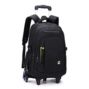 ekuizai solid color trolley backpack schoolbag for middle school students elementary rolling bag daypack for teen boys