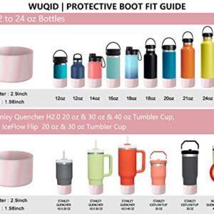 WUQID Protective Silicone Boot Sleeve for 12oz-40oz Hydroflask/Stanley Water Bottles Tumbler Anti-Slip Bottom Sleeve Cover for All Water Bottles Bottom Width of 2.83&3.56in