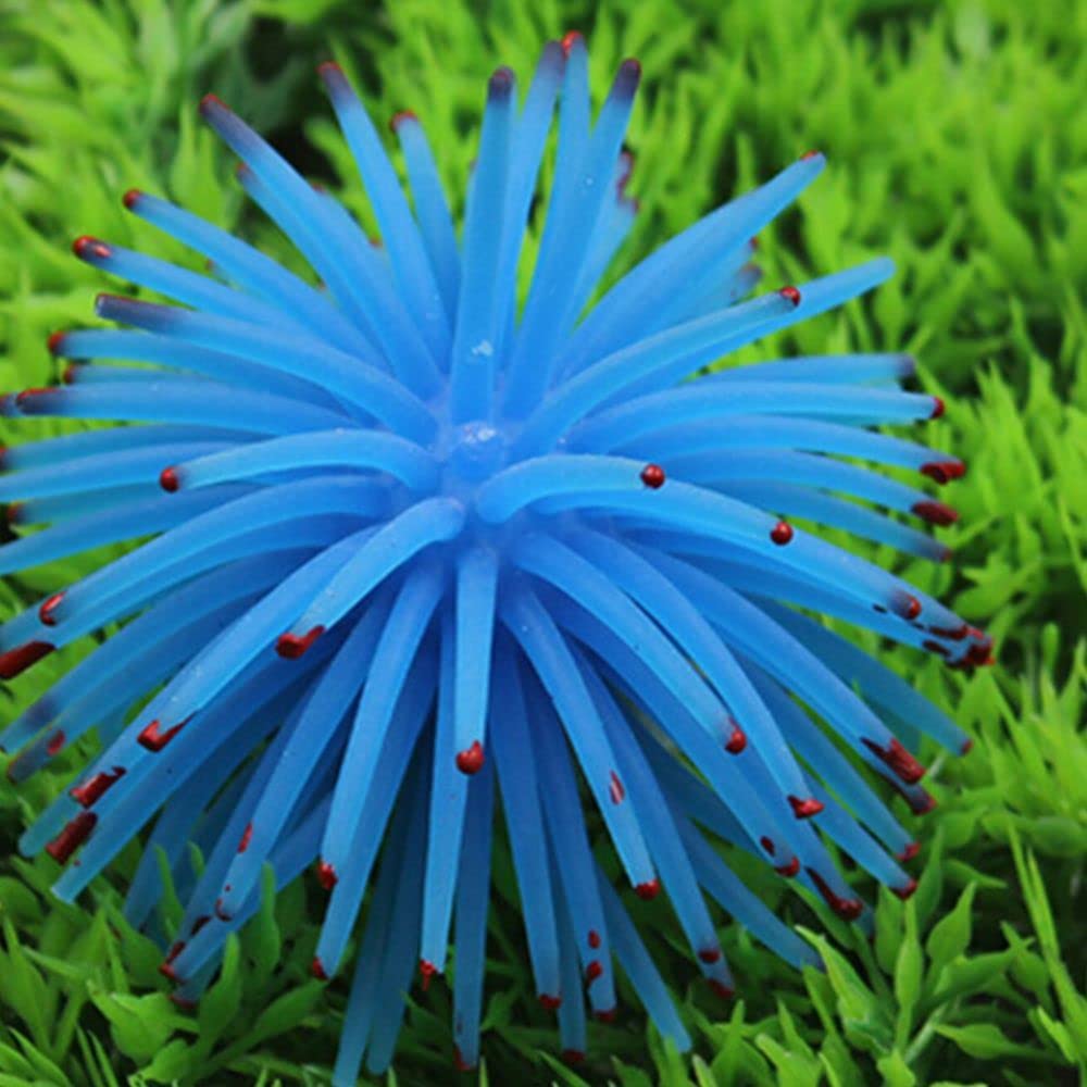 Artificial Sea Anemone Ornaments Silicone Aquarium Fish Tank Decorations Artificial Coral Plant Underwater Decor(Purple)