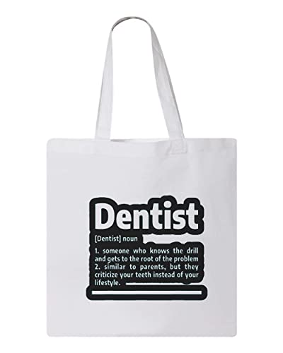 DENTIST DESIGN, Reusable Tote Bag, Lightweight Grocery Shopping Cloth Bag, 13” x 14” with 20” Handles