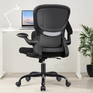 razzor office chair, ergonomic desk chair with lumbar support and adjustable armrests, breathable mesh mid back computer chair, reclining task chair for home office