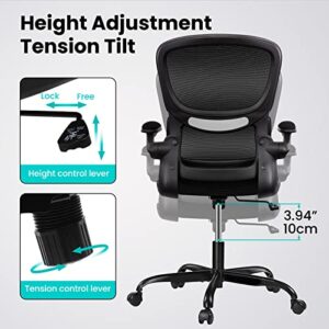 Razzor Office Chair, Ergonomic Desk Chair with Lumbar Support and Adjustable Armrests, Breathable Mesh Mid Back Computer Chair, Reclining Task Chair for Home Office