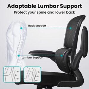 Razzor Office Chair, Ergonomic Desk Chair with Lumbar Support and Adjustable Armrests, Breathable Mesh Mid Back Computer Chair, Reclining Task Chair for Home Office
