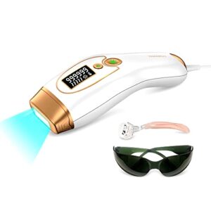 painless hair removal for women permanent,at home hair removal device for women and man facial armpits legs arms bikini line whole body (white)