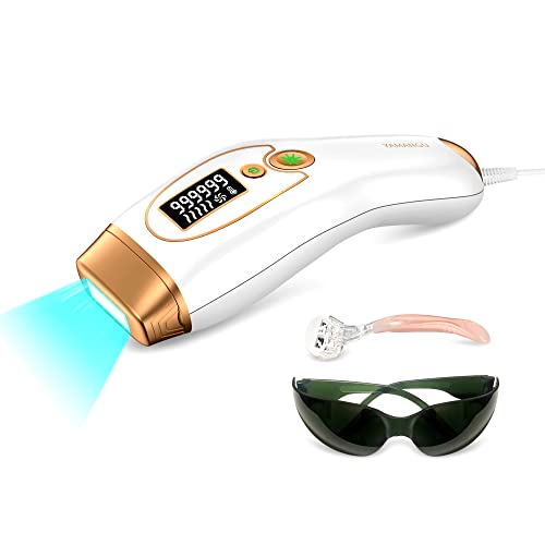 Painless Hair Removal for Women Permanent,at Home Hair Removal Device for Women and Man Facial Armpits Legs Arms Bikini Line Whole Body (White)