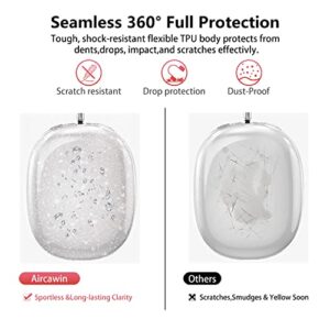 Aircawin for AirPods Max Case Clear Glitter,Soft TPU Clear Case for Airpods Max Case Cover,Shockproof Anti-Scratch Protective Case No-Yellowing Transparent Accessories for AirPod Max Headphone-Glitter