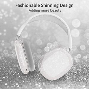 Aircawin for AirPods Max Case Clear Glitter,Soft TPU Clear Case for Airpods Max Case Cover,Shockproof Anti-Scratch Protective Case No-Yellowing Transparent Accessories for AirPod Max Headphone-Glitter