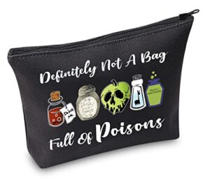 tsotmo evil queen witchy gift poison apple zipper makeup pouch witch poison gift poison villains inspired gift halloween party gift villain fans gift (full of poisons blk)