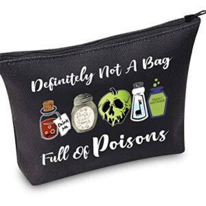 TSOTMO Evil Queen Witchy Gift Poison Apple Zipper Makeup Pouch Witch Poison Gift Poison Villains Inspired Gift Halloween Party Gift Villain Fans Gift (Full Of Poisons BLK)