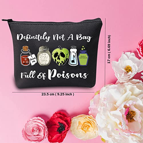 TSOTMO Evil Queen Witchy Gift Poison Apple Zipper Makeup Pouch Witch Poison Gift Poison Villains Inspired Gift Halloween Party Gift Villain Fans Gift (Full Of Poisons BLK)
