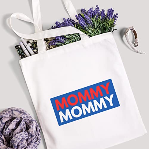 MOMMY MOTHER'S LOVE DESIGN, Reusable Tote Bag, Lightweight Grocery Shopping Cloth Bag, 13” x 14” with 20” Handles