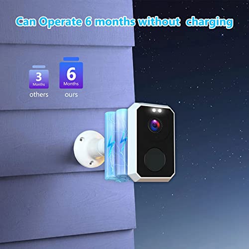 Smart Battery Powered 2k Home Security Cameras Wireless Outdoor WiFi Waterproof Outside Front Door Garage Surveillance Camera Long Range Motion Sensor Night Vision with Phone app Works with Alexa