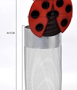 Eden's Circles Ladybug In-Ground Worm Composter (Galvanized Metal, Black/Red)