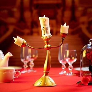 beauty and the beast lumiere candelabra lamp, 12.6 inch beauty and the beast lumiere statue, for wedding table and christmas party home decoration