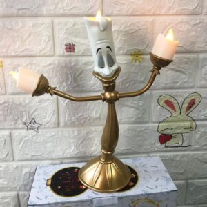 Beauty and The Beast Lumiere Candelabra Lamp, 12.6 inch Beauty and The Beast Lumiere Statue, for Wedding Table and Christmas Party Home Decoration