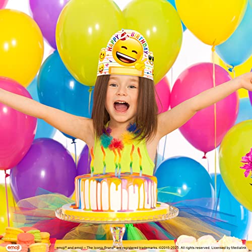 FANCY LAND Birthday Crowns for Kids Classroom 30PCS Emoji Birthday Crowns Party Supplies