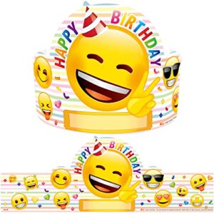 fancy land birthday crowns for kids classroom 30pcs emoji birthday crowns party supplies