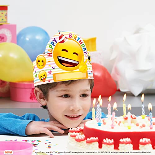 FANCY LAND Birthday Crowns for Kids Classroom 30PCS Emoji Birthday Crowns Party Supplies