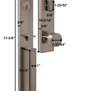 Weslock Xanthis Single Cylinder Handle Set with Mesa Knob (Satin Nickel, Keyed Handleset)