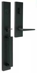 weslock xanthis single cylinder entry handle set with philtower lever (keyed handleset, matte black)