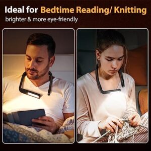 Book Reading Light Knitting Crochet Craft Light (Eye-friendly Wide Lamp), Book Lover Christmas Birthday Gifts Stocking Stuffers for Men Women Wife Husband Dad Mom Father Mother Teens Neck Booklight