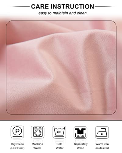 Blush Pink Velvet Curtains 108 inches Super Soft Home Decor Room Darkening Curtains 2 Panels Set, Thermal Insulated Velour Rod Pocket Velvet Drapes for Bedroom and Living Room