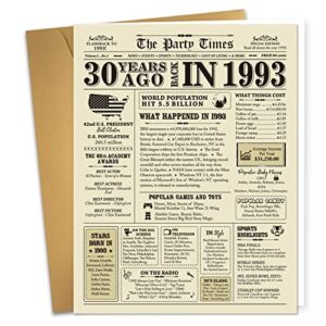 ogeby funny 30th birthday gifts for women men, jumbo back in 1993 birthday gifts card, vintage 30 year old gifts for son daughter sister brother, happy 30th wedding anniversary cards gifts