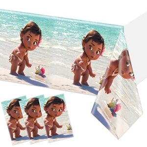 ganktowcoy 3 pieces moana tablecloths moana table moana plastic table covers for immerse yourself in the enchanting world of moana birthday party decoration supplies