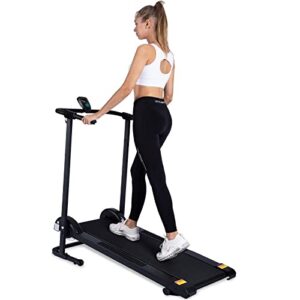 manual treadmill non electric treadmill with 10° incline small foldable treadmill for apartment home walking running black