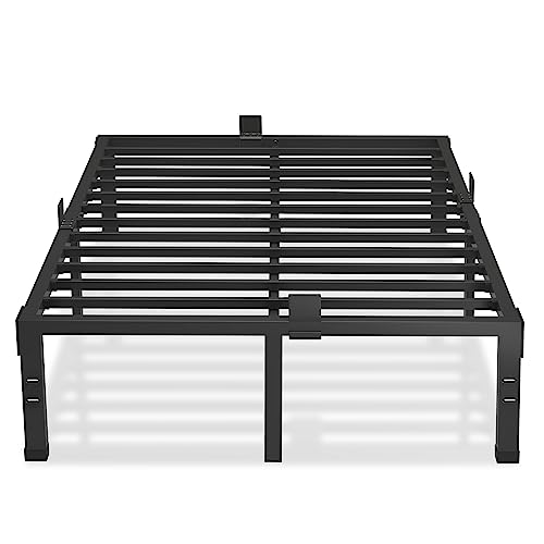 MAF 12 Inch Full Size Bed Frame with Mattress Slide Stopper Black Heavy Duty Metal Platform Bed Frames Steel Slat Support, No Box Spring Needed, Noise Free, Easy Assembly