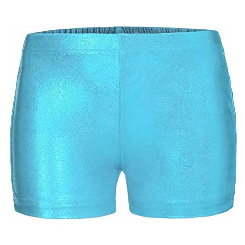 CHICTRY Child Girls Low Rise Sparkle Athletic Dance Tumbling Gymnastic Shorts Sports Hot Pants Booty Bottom Blue 11-12 Years