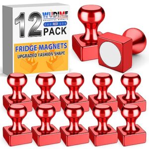 wudime 12pack strong fridge refrigerator magnets small magnets, upgraded red whiteboard magnets for detailed list display, metal push pin magnets for kitchen, office, classroom, cruise decor