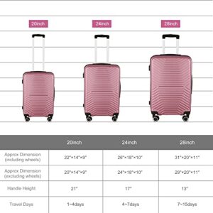 HOUAGI Luggage Sets Expandable ABS Hardshell 3pcs Clearance Luggage Hardside Lightweight Durable Suitcase sets Spinner Wheels Suitcase with TSA Lock 20in/24in/28in