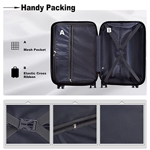 HOUAGI Luggage Sets Expandable ABS Hardshell 3pcs Clearance Luggage Hardside Lightweight Durable Suitcase sets Spinner Wheels Suitcase with TSA Lock 20in/24in/28in