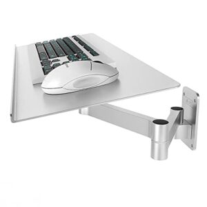 qqxx wall keyboard arm tray,24 inch silver keyboard tray mount tray,adjustable ergonomic keyboard platform,wall mounted sit-stand wall keyboard arm,office furniture accessories
