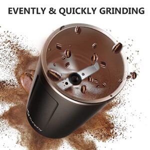 Coffee Grinder, Electric Coffee Grinder, Spice Grinder Electric, One-Touch Operation Coffee Bean Grinder for Herbs Spices and More, with Cleaner Brush and 304 Stainless Steel Blade