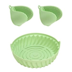 beertoy air fryer reusable pot easy to clean oven baking tray round liners with gloves kitchen air fryer accessory air fryer pot reusable fryer liners air fryer liners round air for