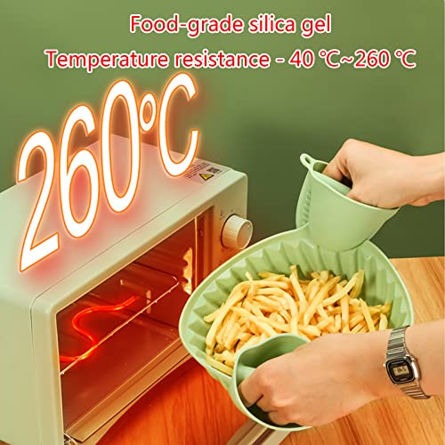 beertoy Air Fryer Reusable Pot Easy To Clean Oven Baking Tray Round Liners with Gloves Kitchen Air Fryer Accessory air fryer pot reusable fryer liners air fryer liners round air for