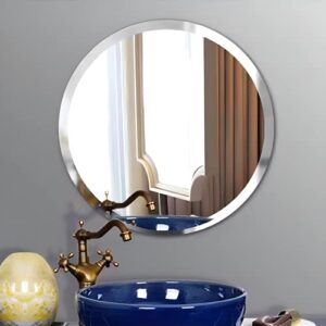 classic 24 "x 24" beveled circular mirror/frameless bathroom mirror/1 "beveled/minimalist style