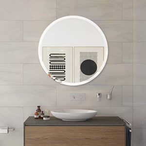 Classic 24 "x 24" Beveled Circular Mirror/Frameless Bathroom Mirror/1 "Beveled/Minimalist Style