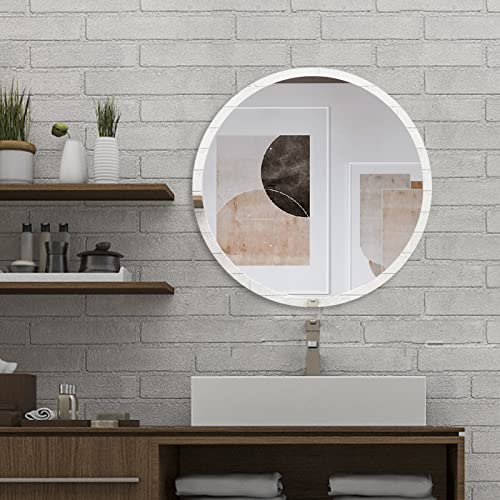 Classic 24 "x 24" Beveled Circular Mirror/Frameless Bathroom Mirror/1 "Beveled/Minimalist Style